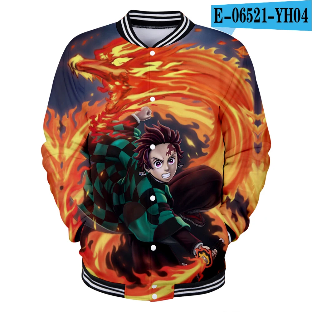 Аниме Demon Slayer: Kimetsu no Yaiba Kamado Tanjirou 3d печать бейсбольная форма для мужчин/женщин Harajuku бейсбольные куртки одежда - Цвет: YH04