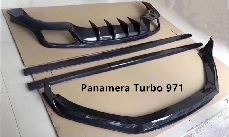 Panamera Turbo 971 Передняя Задняя сторона юбка выступ Спойлеры для Porsche Panamera 971 Turbo бампер диффузор спойлер из углеродного волокна - Цвет: Panamera Turbo 971