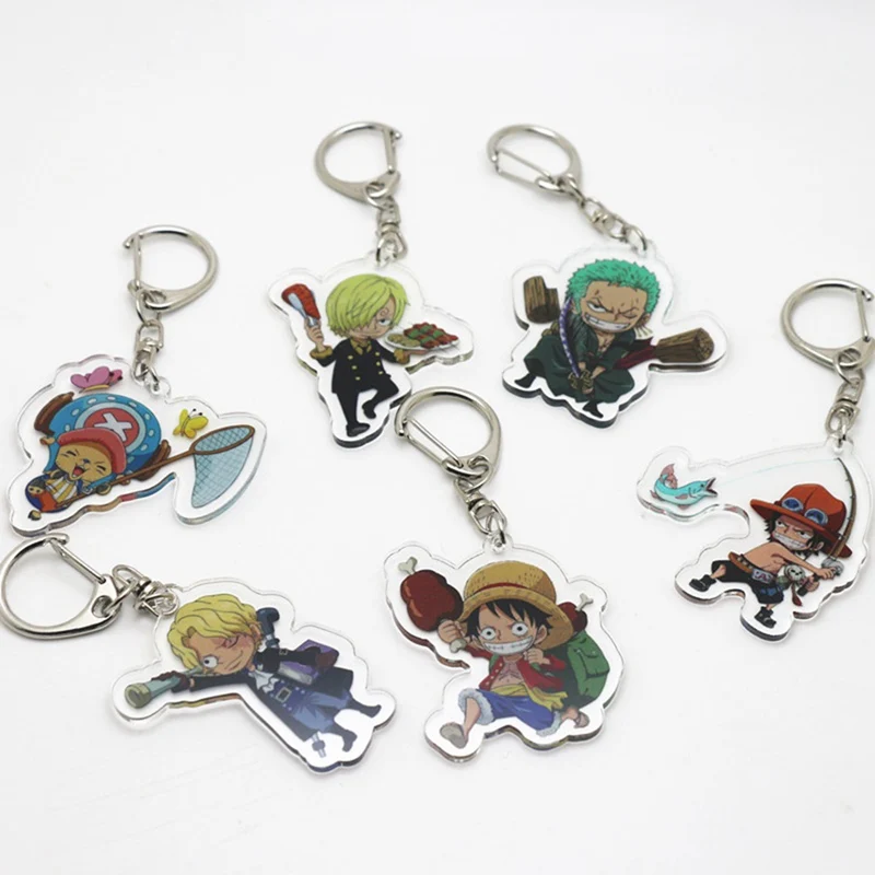 

Anime ONE PIECE Keychain Key Chain Luffy Zoro Sanji Hat Key Ring Car Charm Holder Chaveiro Pendant Keyring Fashion Jewelry