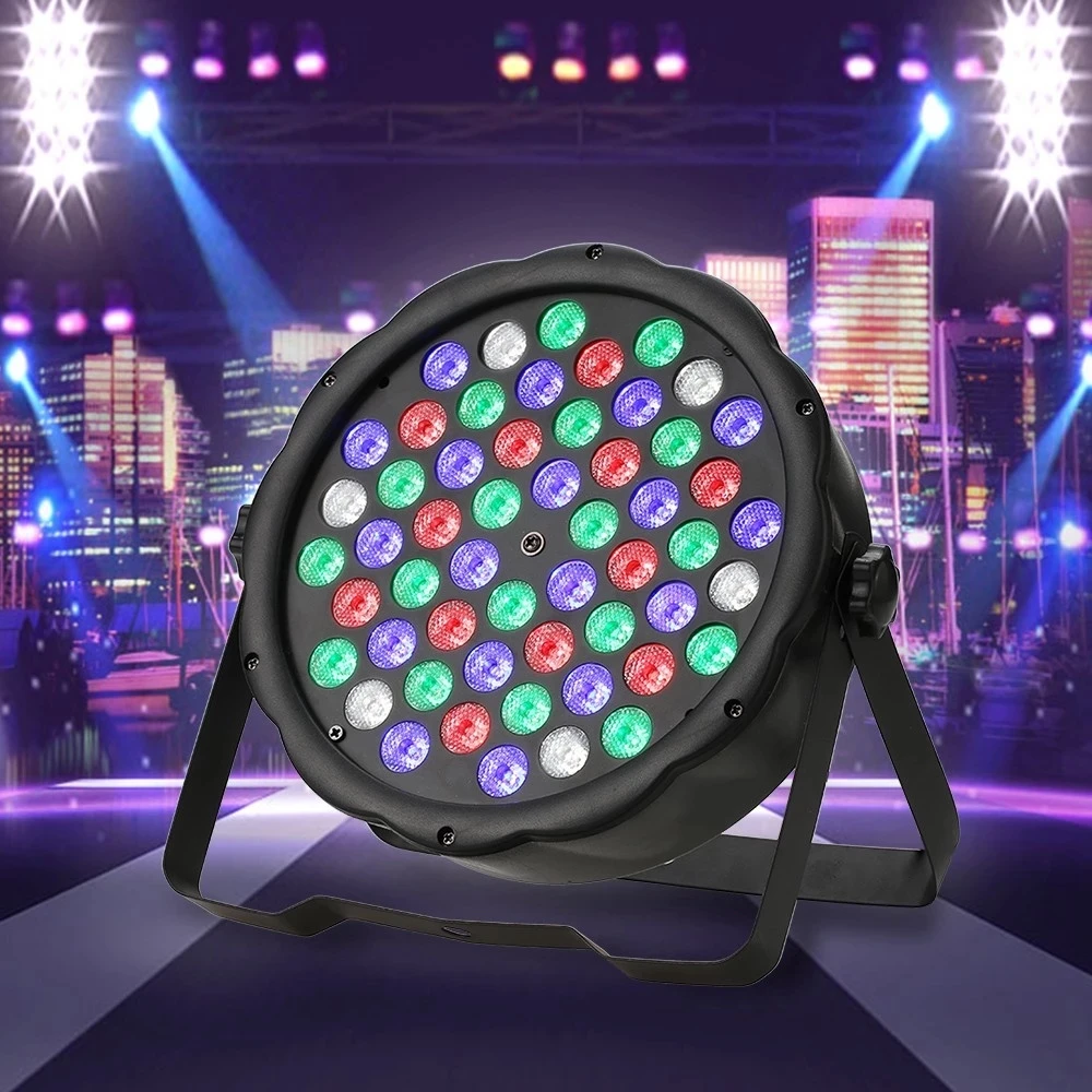 

Сценическое освещение RGB PAR, управление звуком DMX 512, управление DJ, сценическое освещение, подходит для рождественской вечеринки, дня рождения, 54 светодиода