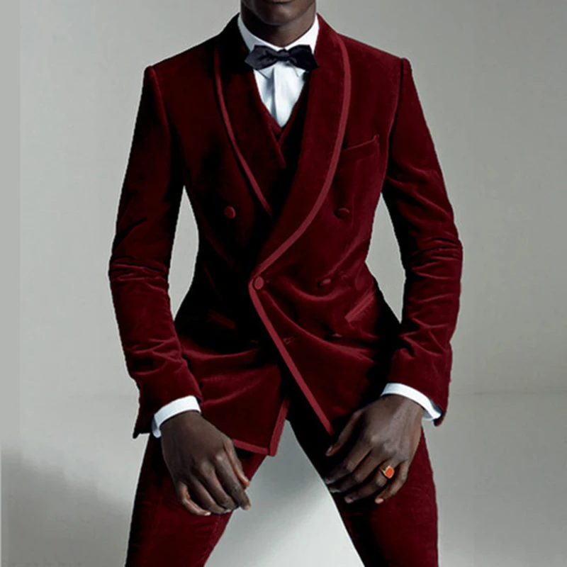 Новейший дизайн пальто брюки фиолетовый бархат мужской костюм Slim Fit 2 шт курительная куртка, смокинг на заказ Жених Блейзер Выпускной костюм Terno