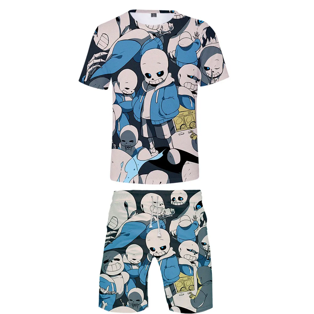 hot Frdun Tommy Undertale two piece set Summer Cool Men's tshirt and Beach shorts Harajuku streetwear harajuku Short Sleeve Sets