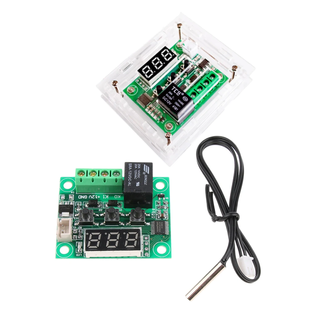 W1209 Digital Thermostat Control Switch Sensor Module with Shell Housing