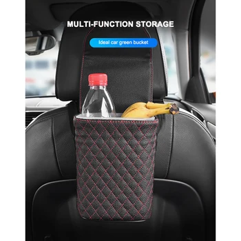 

Car Trash Can Hanging Car Storage Box Multifunctional Garbage Bag Car Interior Supplies Premium Seat Waterproof Litter Garbage