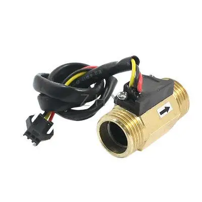 

G1/2 Male Thread Brass Hall Effect Water Flow Sensor Flowmeter 1-30L/min