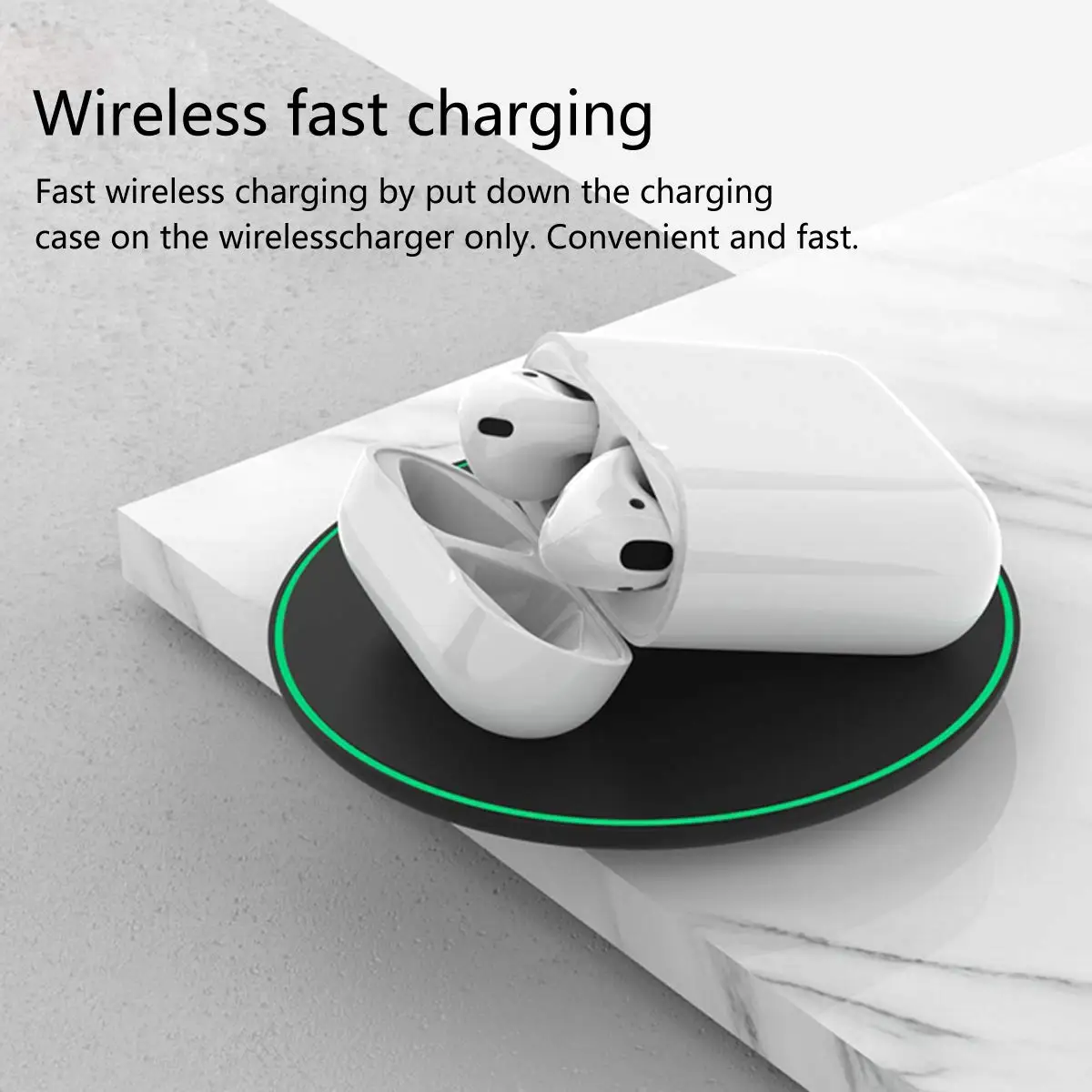 Стандартный беспроводной чехол для зарядки Airpods QI Airpods, чехол для беспроводного зарядного устройства, совместимый с любым беспроводным зарядным устройством