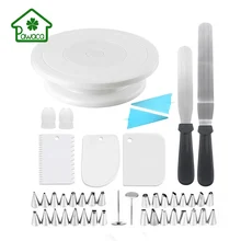 44/6 шт многоразовые 11 дюймов торта Поворотная тортовница скребок сталь нержавеющая сталь насадки для украшения тортов наборы кухонный, крем инструмент для торта