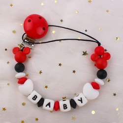 Custom Letter Names Baby Pacifier Clips Chains Teether Pendants for Baby Infant Chew Leash Nipple Holder Teether Creative Gift