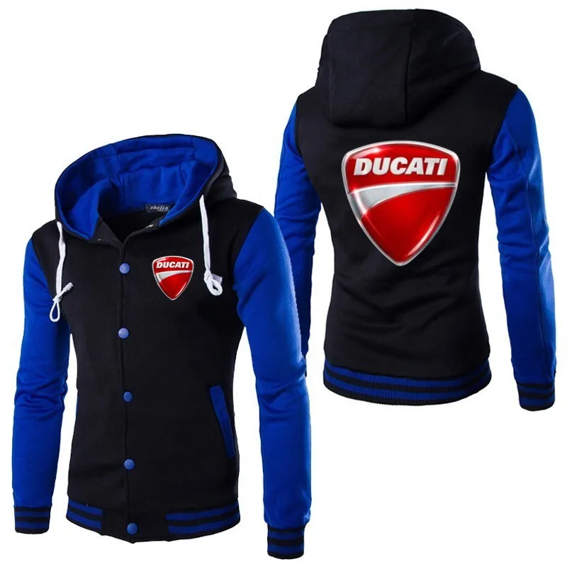 Мужской кардиган Ducati С Логотипом Автомобиля, повседневный кардиган с капюшоном, модная спортивная одежда высокого качества в стиле Харадзюку, бейсбольная одежда для мужчин
