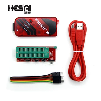 

1PCS PICKIT3 PIC KIT3 PICKIT 3 Programmer Offline Programming PIC Microcontroller Chip Monopoly+PIC Programmer Adapter Seat