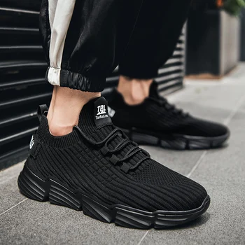 

Men Casual Shoes Trend Breathable Light Lace-up Fashion Flyknit Sneaker For Male New 2020 Zapatos Air Mesh Outdoor Leisure shoes