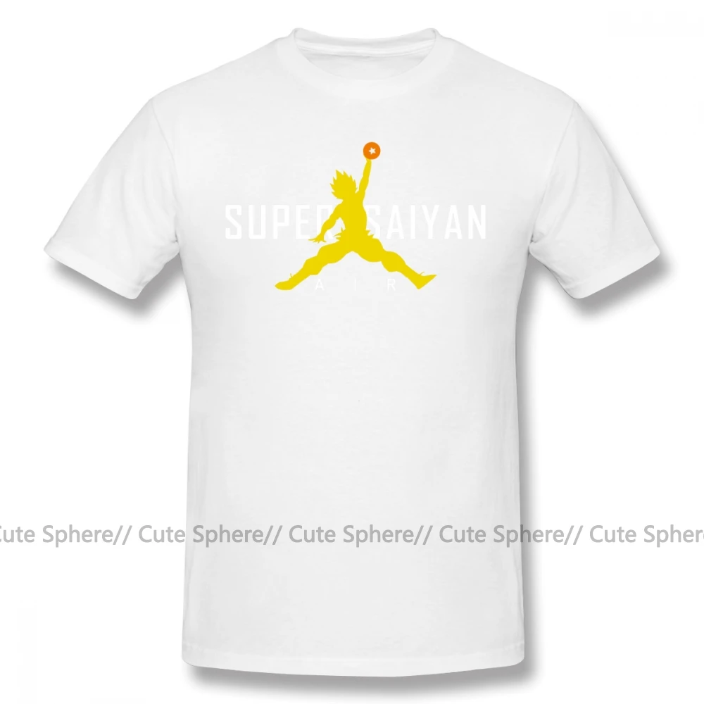 Футболка Dragon Ball Z, Классическая футболка Air Super Saiyan, забавная футболка с коротким рукавом, Мужская Уличная одежда с графическим принтом, 6xl, 100 хлопок, футболка - Цвет: White