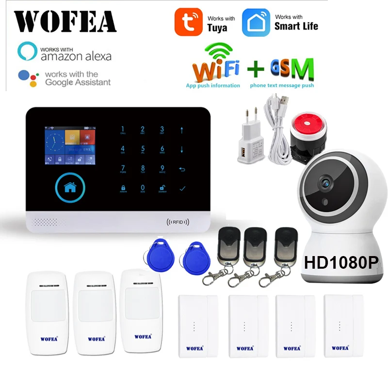 Беспроводная сигнализация WOFEA с поддержкой Wi Fi и GSM|Комплекты для сигнализации| |