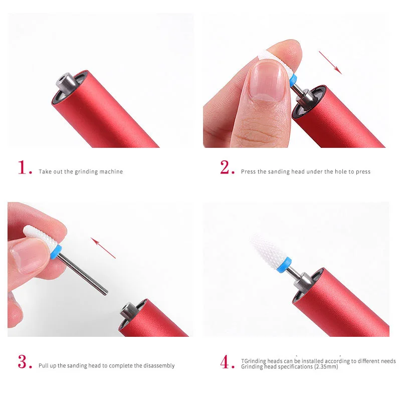  12000RPM Rechargeable Electric Nail Drill Machine Portable Manicure Machine Mini Nail Drill Pen Ped