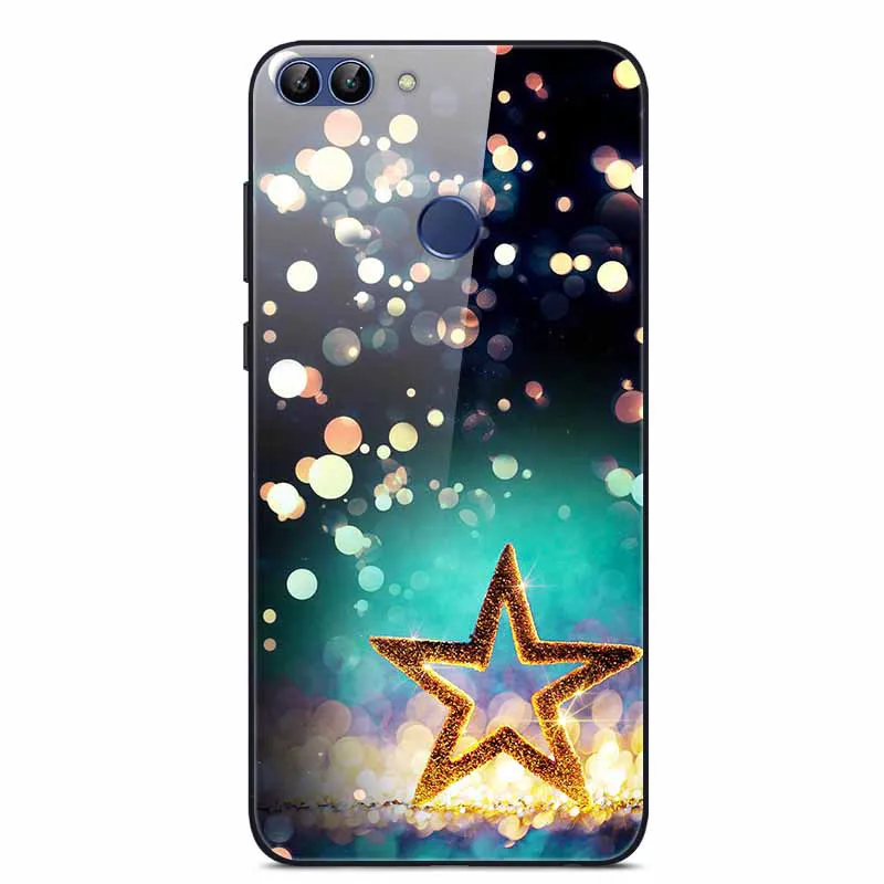 13 Чехол из закаленного стекла для Coque huawei P Smart, мягкий бампер, 3D печать, Funda для huawei P Smart, FIG-LX1 чехол для телефона - Цвет: 13