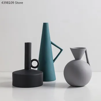 

Modern minimalist porcelain vase decoration living room desktop vase creative geometric modeling art decoration mini vase
