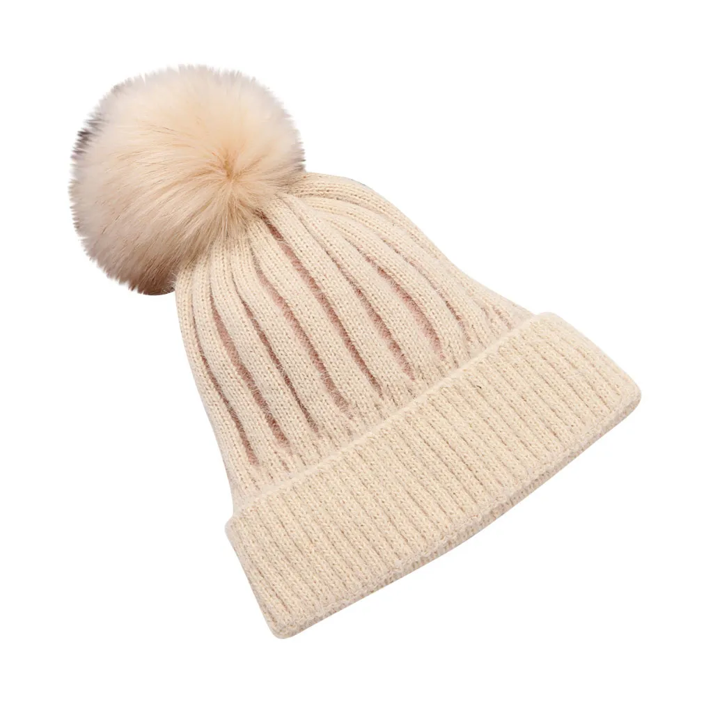 Женская шапка Новая мода Зимний воротник плюс дикая Толстая вязаная теплая шапка czapka zimowa