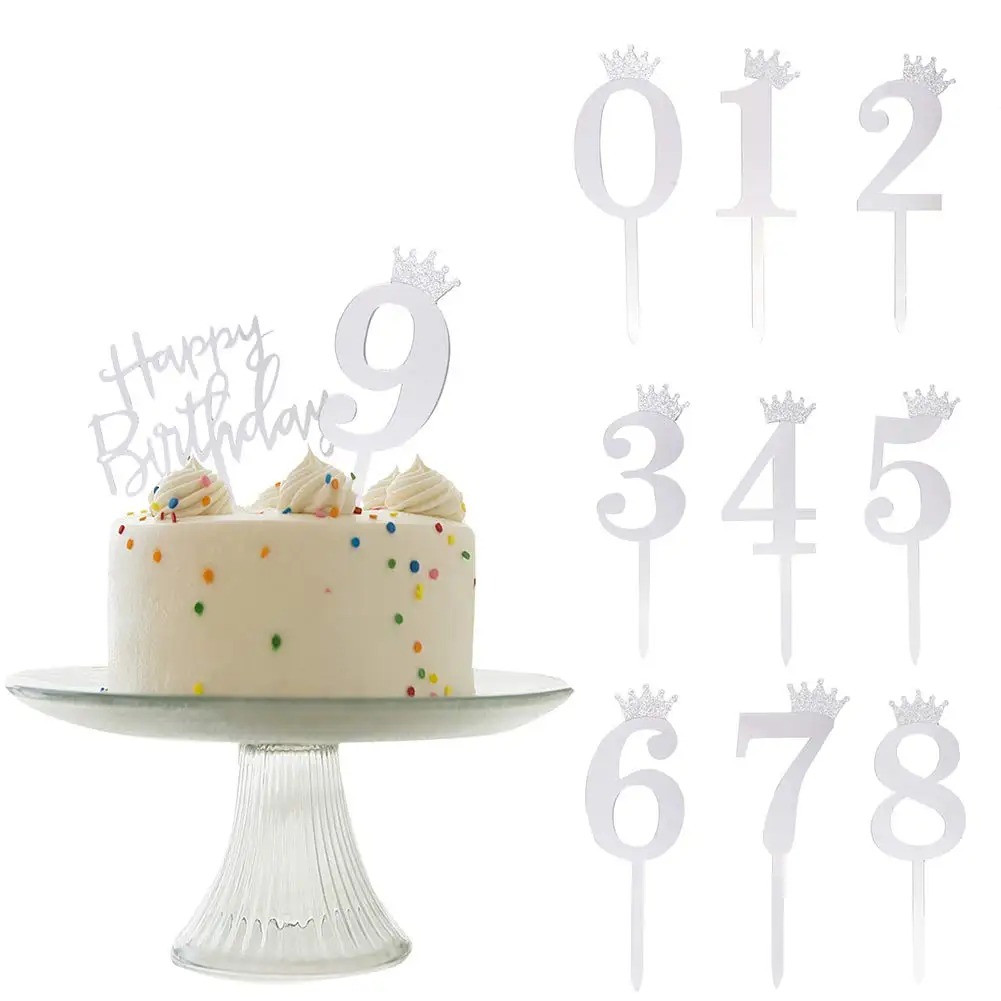 Celebration Number Cake Topper Bronze Acrylic choose from numbers 51 to 60 