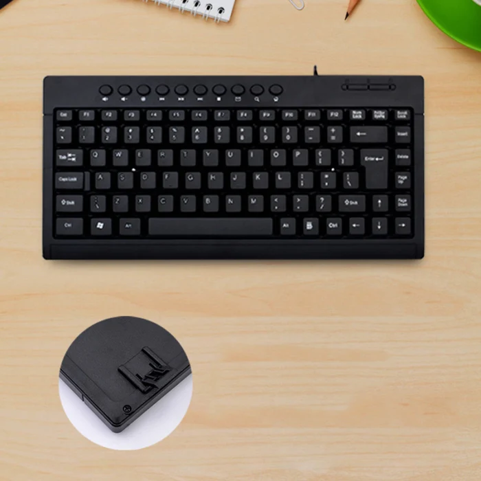 Ultra Thin Wired Keyboard 95 Keys Mini Multimedia USB Keyboard for Laptop PC VDX99