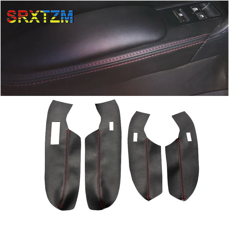 

For VW Polo 2011 2012 2013 2014 2015 2016 Only Hatchback Microfiber Leather Door Handle Armrest Panel Decorative Cover