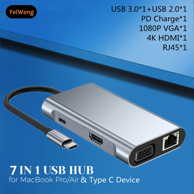 USB C Hub 8 In 1 Type C 3.1 To 4K HDMI Adapter with RJ45 SD/TF Card Reader  PD Fast Charge for MacBook Notebook Laptop Computer - AliExpress