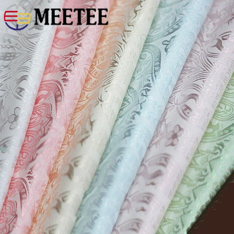 Meetee 1Meter 145cm Polyester Cotton Elastic National Jacquard Lace Fabric DIY Curtain Cheongsam Clothing Decor Sewing BD471 | Дом и сад