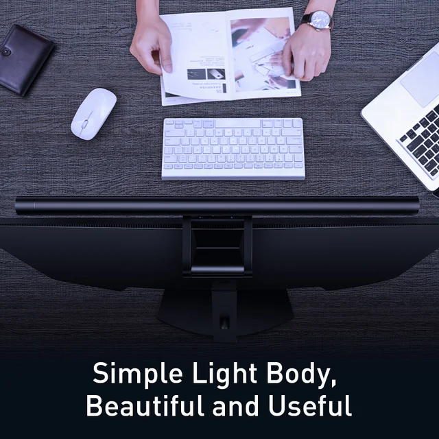Baseus Led Desk Lamp Adjustable Reading Screen Hanging Light Computer Eye Protection Lamp USB Rechargeable Light for Office Home 5