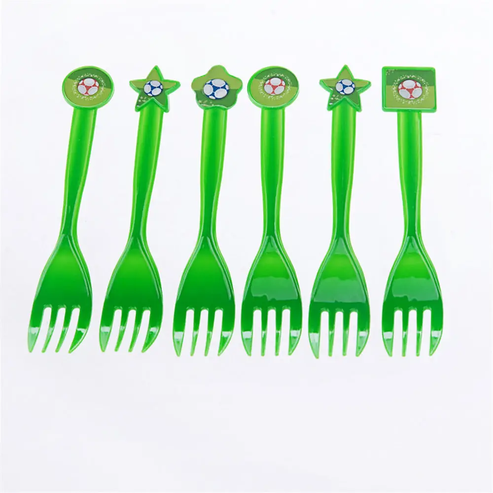 fork 6pcs День Рождения вечерние поставки футбольное поле тема вечерние футбол вечерние игрушки вечерние украшения одноразовая посуда для праздника - Цвет: fork 6pcs
