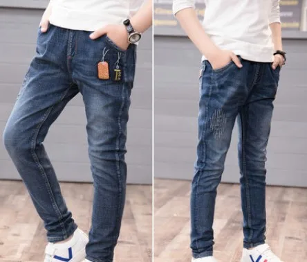 Г. Весенние детские джинсы для мальчиков однотонные тонкие джинсы для маленьких мальчиков, повседневные джинсы для больших мальчиков длинные брюки - Цвет: 6031 thin jeans