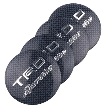 

Car Styling 4pcs TRD Logo Car Tires Steering Wheel Center Hub Cap Badge Decals Creative Stickers Accessories For Toyota TRD