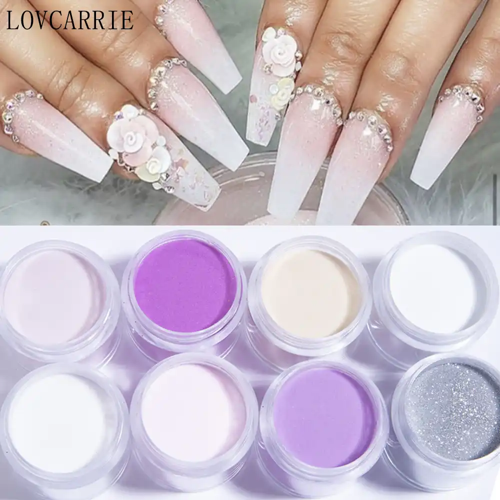 1 Glas Nude Acryl Pulver Weiss Rosa Farbe 3d Nagel Glitter Polymer Builder Liefert Kristall Dip Pigment Set Acrylic Powders Liquids Aliexpress Schuessler Salze Fuer Bruechige Naegel