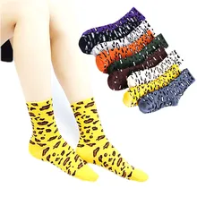 Модные сексуальные женские носки с леопардовым узором, уличная одежда, популярные полосатые леопардовые повседневные короткие носки Harajuku, распродажа, BW01