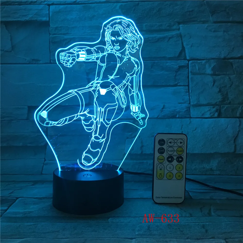 3D ночник настольная лампа RGB меняющая разноцветную черную корову киновентиляторы подарки USB беспроводной Фонарик светодиодный вечерние ночник 633