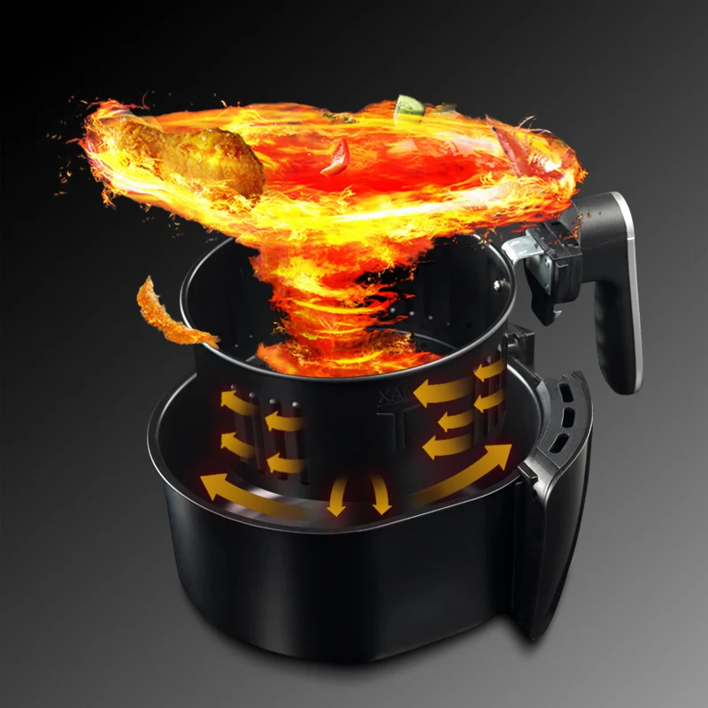  saengQ 3.6L Kitchen Electric Fryer Deep Air Fryer Digital LED Touch Screen Timer Temperature Contro - 4000581358066