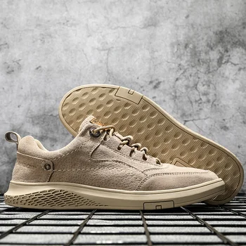 

2020 Spring/Autumn Men Casual Flats Shoes Wearable Mens Fashion Casual Sneakers Rubber Mens Walking Shoes Leather Adult Shoes