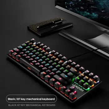 

Professional Keyboard Edition Mechanical Keyboard 87 Keys Blue Switch Gaming Keyboards For Tablet Desktop Russian Sticker
