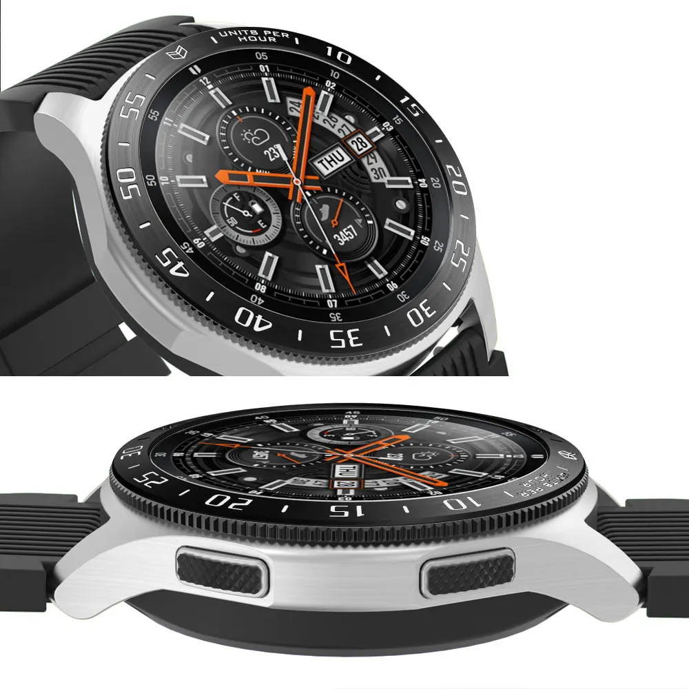 Алмазный металлический ободок чехол для samsung Galaxy Watch 42 мм/46 мм gear S3 клеющаяся крышка ремешок аксессуары для часов