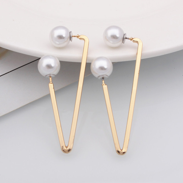 Style Simulated Pearl Earrings For Women Personality Geometric Female Elegant Earring Jewelry Valentine's Day Girl Gift