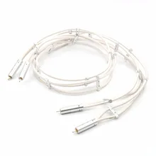 Coppia Hi-end Argento il Flusso HiFi audio cavo RCA Cavo di interconnessione RCA a RCA cavo per CD amplitier