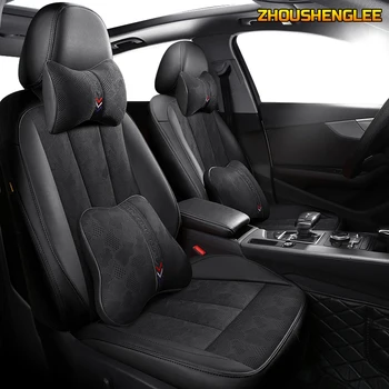 

ZHOUSHENGLEE Custom Leather car seat cover For Hyundai Sonata Elantra Tucson i30 IX35 IX25 MISTRA Verna SantaFe ENCINO seat cars