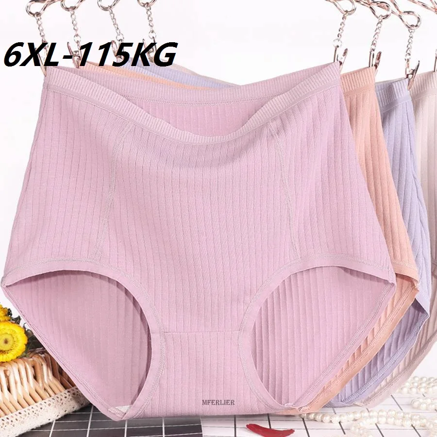 Женские хлопковые трусики размера плюс 6XL 115 кг эластичное мягкое дамское нижнее