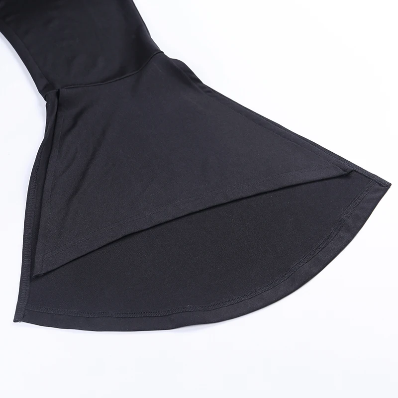 WannaThis осенний сексуальный женский комбинезон с расклешенными штанинами комбинезон с одним плечом с длинным рукавом Элегантный черный модный офисный женский комбинезон облегающий