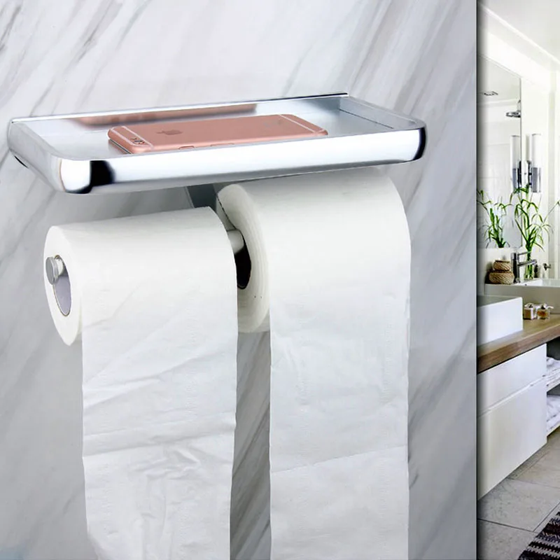 

Toilet Paper Holder Bathroom Organizer Shelf Kitchen Towel Tissue Holder Double Roll Paper Rack Toilet Rack Bathroom Accessories