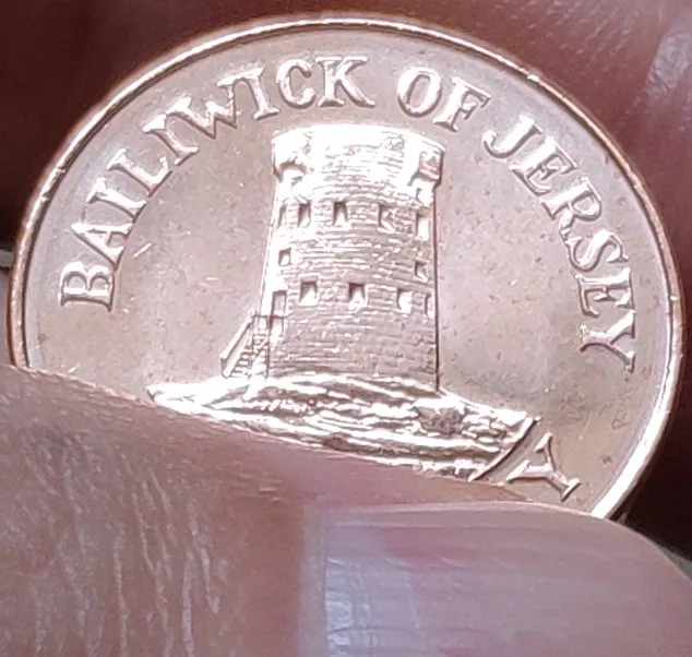 20 мм Bailiwick из Джерси, настоящая монета, оригинальная коллекция