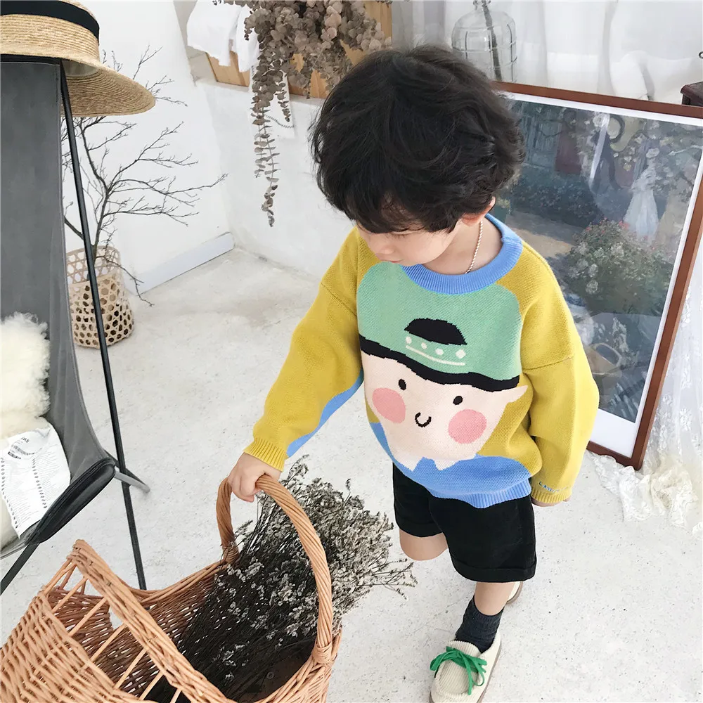 Tonytaobaby/осенне-зимнее платье; хлопковый свитер для маленьких мальчиков и девочек; свитер с рисунком для маленьких девочек