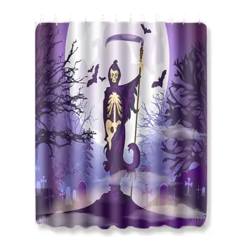 

Halloween Shower Curtains Bath Mat Set Waterproof Polyester Bathroom Set With Hooks Polyester Bathroom Decor