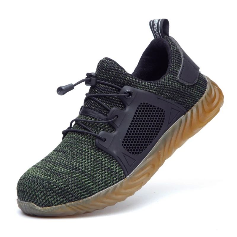 

HMXO Summer Breathable Mesh Steel Toe Safety Boots Men's Anti Smashing Puncture Proof Work Shoes Comfortable Light Men's Shoes