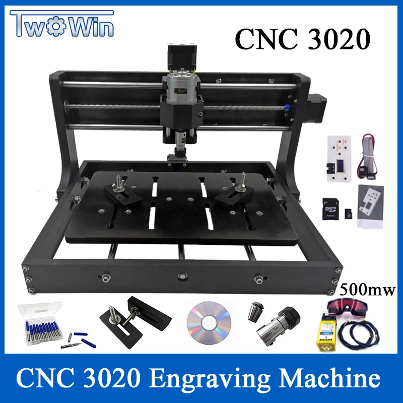 15 Вт обновленный DIY CNC 3020 гравировальный станок, деревообрабатывающий фрезерный станок, лазерный гравер с управлением GRBL и автономным управлением - Цвет: 500mw laser
