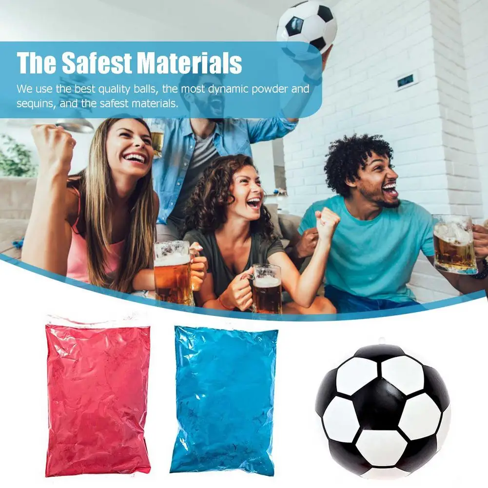 Gender Reveal Soccer Ball Gender Tip Football Blue and Pink Powder Kit Reveal Games for Boy or Girl Surpris