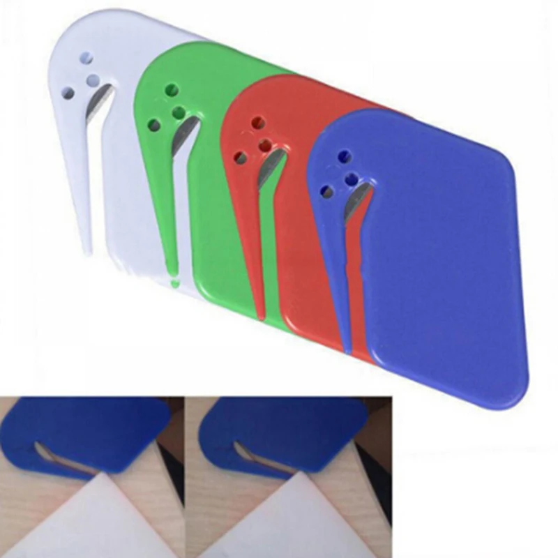 1Pc Plastic Mini Letter Knife Mail Envelope Opener Safety Paper Guarded Cutter